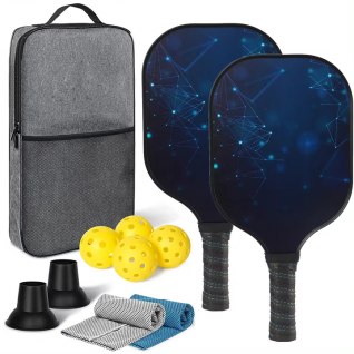 Crbon Fiber Paddle Long Handle Slim T700 Carbon Fiber Power 14mm Custom Size Pickleball Paddle