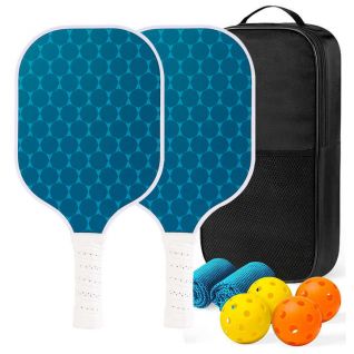 White Handle Edge T700 Carbon Fiber Paddle Customized Has Grid Pattern Carbon Fiber Pickleball Racket