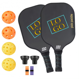 Carbon Fiber Paddle Rackets Set Slim One 14 mm Thick 5.25 Inch Handle Power Pickleball Paddle