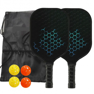 New Popular Professional Black Carbon Fiber Pickleball Paddle With Honeycomb Core