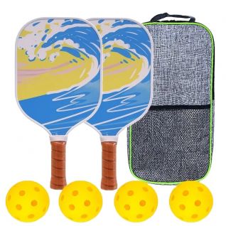 Carbon Fiber Pickleball Paddles Custom Logo Yellow Handle Ultralight Pickleball Racket