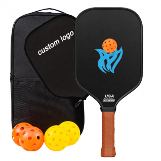 Wholesale 3K Custom Adult Carbon Fiber Twill Texture Pickleball Paddle USAPA Durable Racket with Elognated Grip for Competition