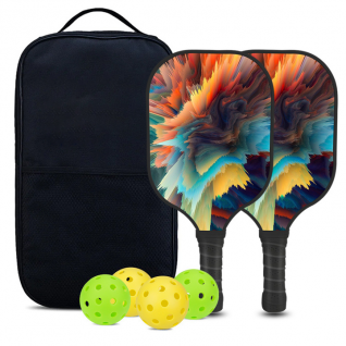 Fiberglass Pick Racquet 10mm Thick 3D Color Portable Racquet with Pickle Paddle