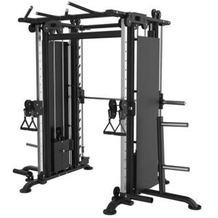 Professional Smith Machine Commercial Power Cage Squat Rack Multi Function Cable Crossover Trainer Gantry Rack Strength Exercise