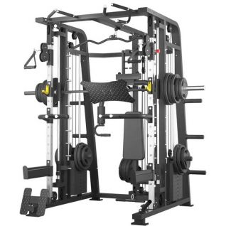 Factory Commercial Smith Machine Power Cage Squat Rack Multi Function Cable Crossover Trainer Gantry Rack Strength Exercise