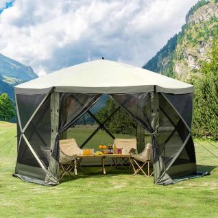 12x12FT Hexagonal Folding Pop-up Tent Outdoor Garden Gazebo-Tent