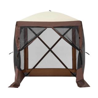 Camping Pop up Gazebo Tent Breathable Sunshade with Mesh Window with 4 Removable Windproof Cloth