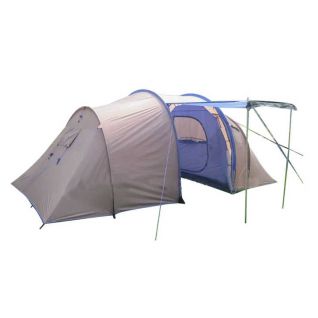 Double Layer 6-8 Person Camping Tent Big Family Tunnel Tent with 2 Rooms