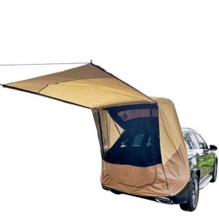 Tailgate Shade Awning Khaki Tent for Car Travel Small to Mid Size SUV Waterproof 3000MM Black (Small)