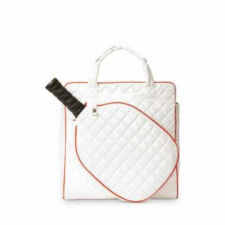 Women's Personalized Sport Duffle Bag PU and Nylon Crossbody Tote with External Frame for Ladies Pickleball Paddle Bag