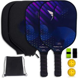 Pickleball Paddle Racket Set USAPA Approved JAPAN TORAY (T700S) Carbon Fiber, Thick 16mm Core, Polypropylene Honeycomb Core