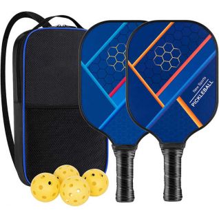 Pickleball Paddles Set of 2 Pickleball Rackets Lightweight Pickleball Equipment Polymer Honeycomb Core with Fiberglass Surface