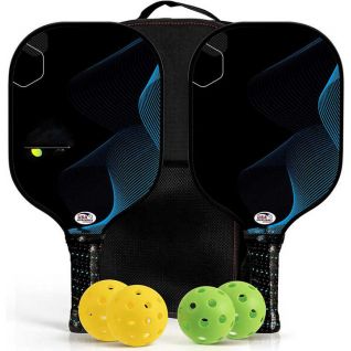 Pickleball Set, USAPA Approved Best Pickleball Rackets Fiberglass Face, Thicker Polypropylene Honeycomb Core