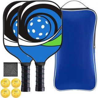 Pickleball Paddle USAPA Approved Set 2 Premium Graphite Craft Rackets Honeycomb Core 4 Balls Ultra Cushion Grip Portable Racquet