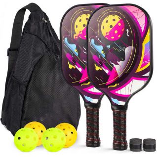 Pickleball Paddles Set , Polypropylene Honeycomb Composite Core with Fiberglass Surface Gifts for Men Women