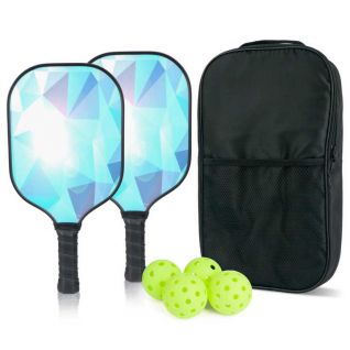 USAPA Manufacturer's Fitness Exercise Set Carbon Fiber Pickleball Paddles and 4 Sports Entertainment Pickleballs