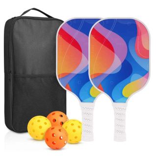 Custom Set of 2 Carbon Fiber Pickleball Paddles 4 Glass Fibre Pickleball Paddles