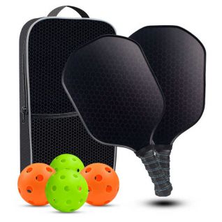 Light Weight Carbon Fiber Free Printing Pickleball Paddle With Bag Backpack Cushion Grip Pickleball Racket Set