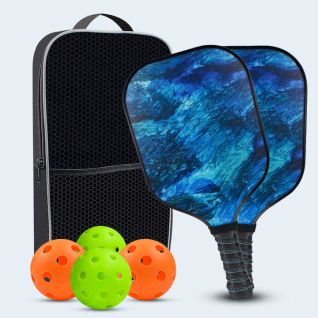 Hot selling Fiber Glass Pickle Ball Paddle with 4 Pickleball and Bag Set Outdoor Pickleball Racket USAPA Approved